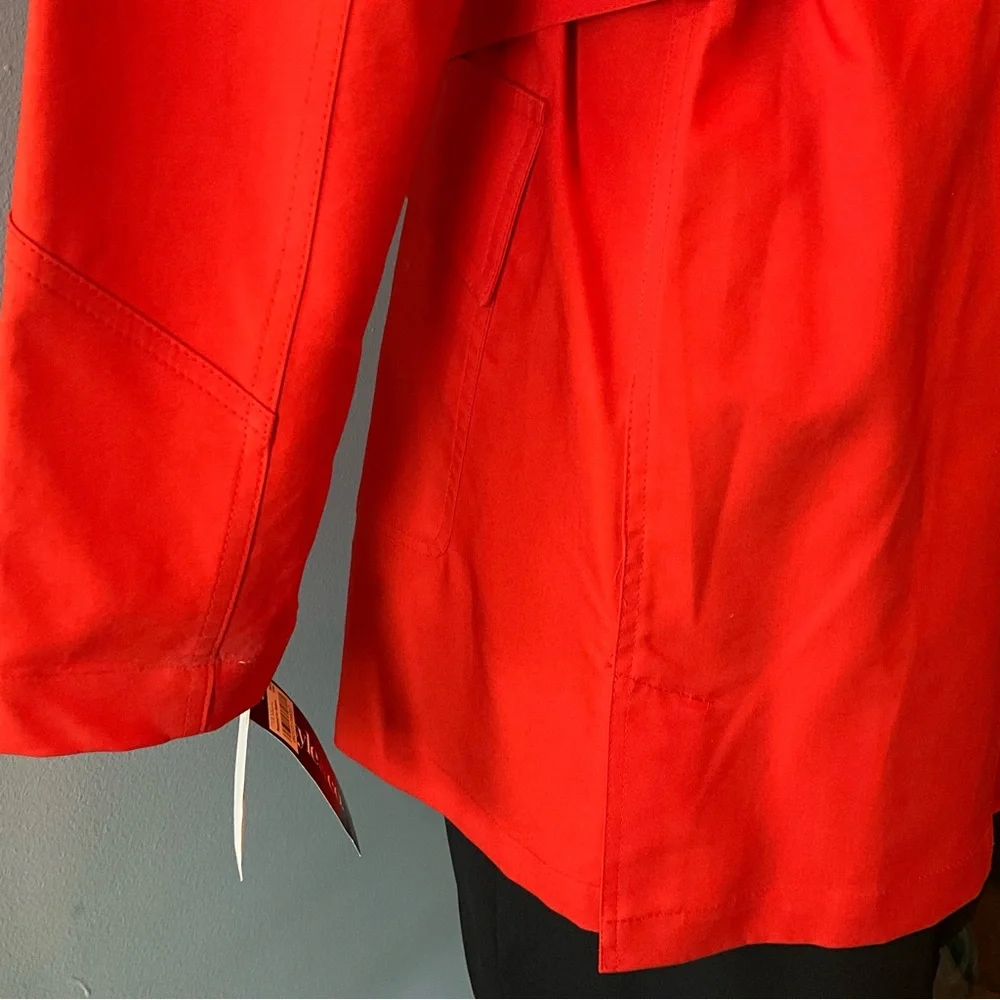 Sz 6-8 NWT Bright Orange Trench Coat Size 6-8 Style & Co. from Macy’s - Picture 7 of 8